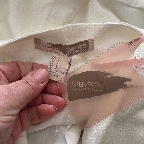 FOREVER 21 White Cross Back Cocktail Evening Romper Jumpsuit *SMALL* - Picture 6 of 6